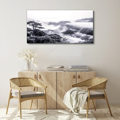 Obraz canvas Zahmlená horská panoráma