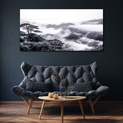 Obraz canvas Zahmlená horská panoráma