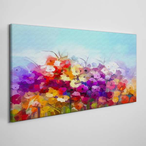 Obraz Canvas Farebná kvetinová krajina na jar