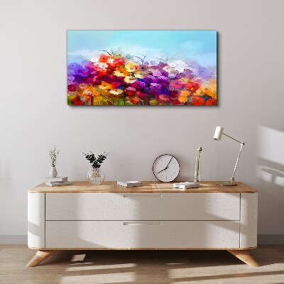 Obraz Canvas Farebná kvetinová krajina na jar