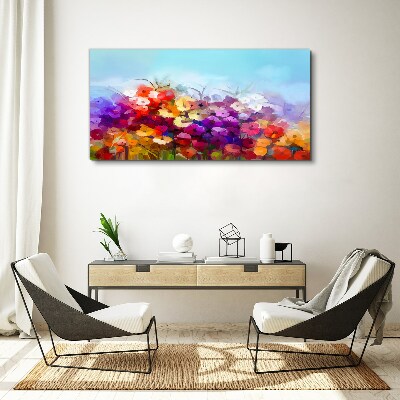 Obraz Canvas Farebná kvetinová krajina na jar