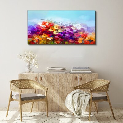 Obraz Canvas Farebná kvetinová krajina na jar