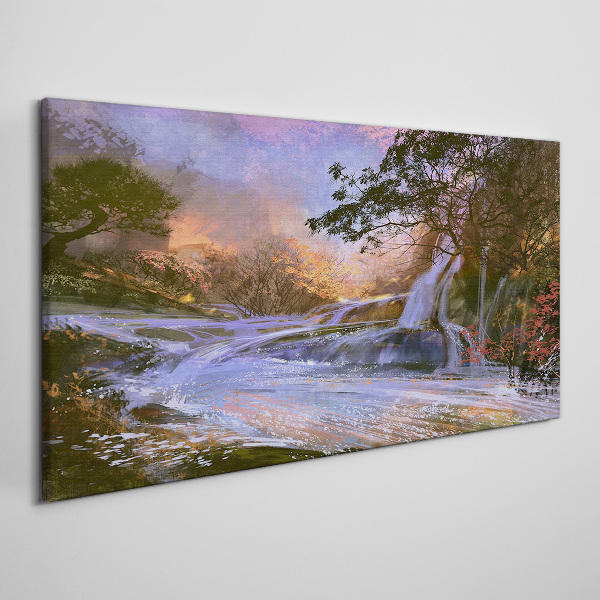 Obraz Canvas Pokojná krajina s vodopádom