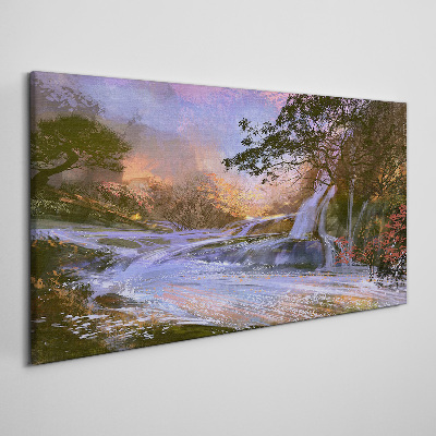Obraz Canvas Pokojná krajina s vodopádom