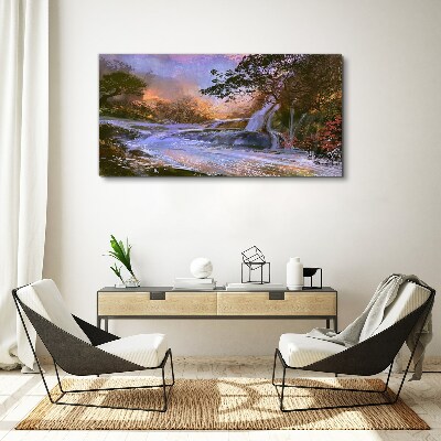 Obraz Canvas Pokojná krajina s vodopádom