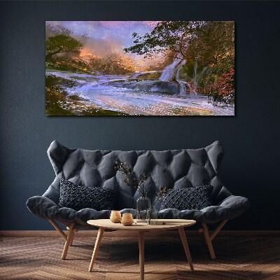 Obraz Canvas Pokojná krajina s vodopádom