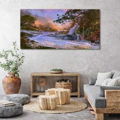 Obraz Canvas Pokojná krajina s vodopádom