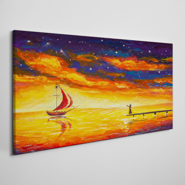 Obraz canvas Západ slnka nad morom