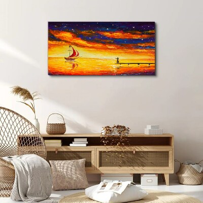 Obraz canvas Abstrakcia lodi nočná obloha