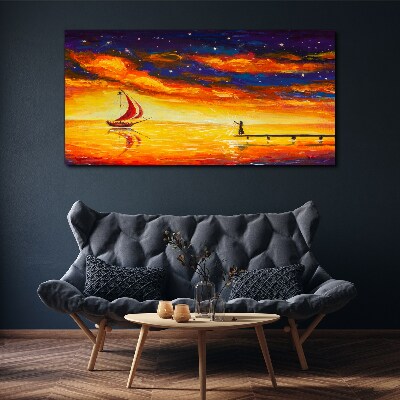 Obraz canvas Západ slnka nad morom