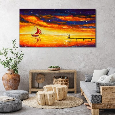 Obraz canvas Abstrakcia lodi nočná obloha