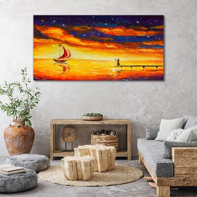 Obraz canvas Západ slnka nad morom