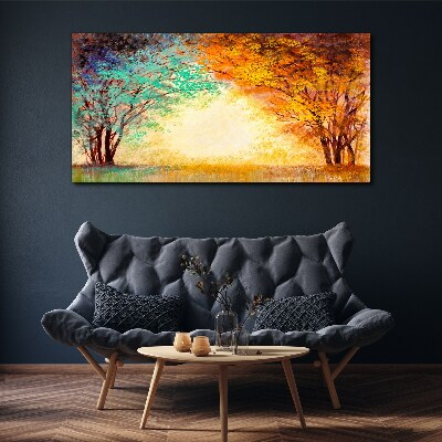 Obraz canvas Zlaté stromy v rannom svetle