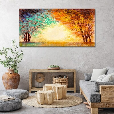 Obraz canvas Zlaté stromy v rannom svetle