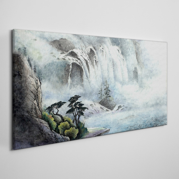 Obraz canvas Vodopád v mystickej krajine