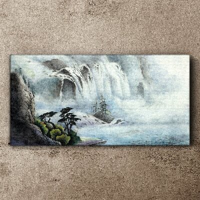 Obraz canvas Rieka vodné vodopád stromy