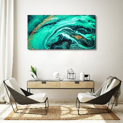 Obraz canvas Tyrkysové vlny so zlatými akcentmi