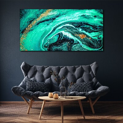 Obraz canvas Tyrkysové vlny so zlatými akcentmi