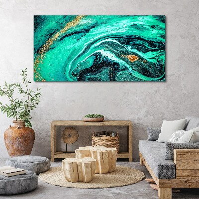 Obraz canvas Tyrkysové vlny so zlatými akcentmi