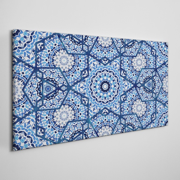 Obraz canvas Geometrické vzory v odtieňoch modrej