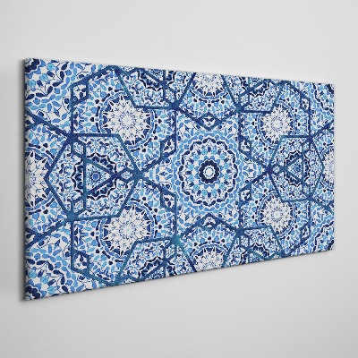 Obraz canvas Geometrické vzory v odtieňoch modrej