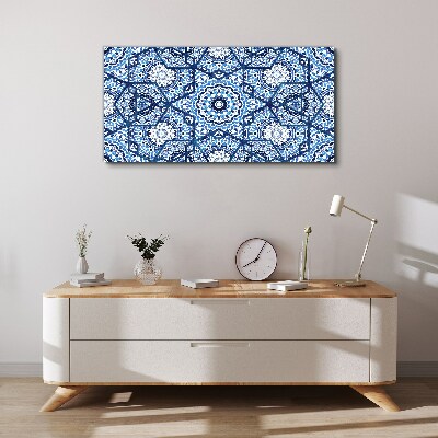Obraz canvas Geometrické vzory v odtieňoch modrej