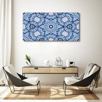 Obraz canvas Geometrické vzory v odtieňoch modrej