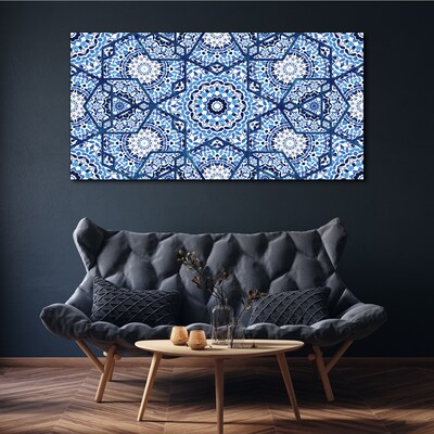 Obraz canvas Geometrické vzory v odtieňoch modrej