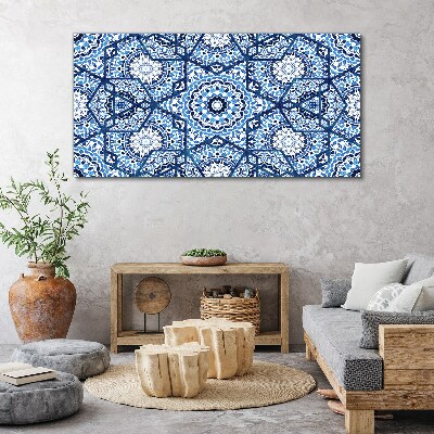 Obraz canvas Geometrické vzory v odtieňoch modrej