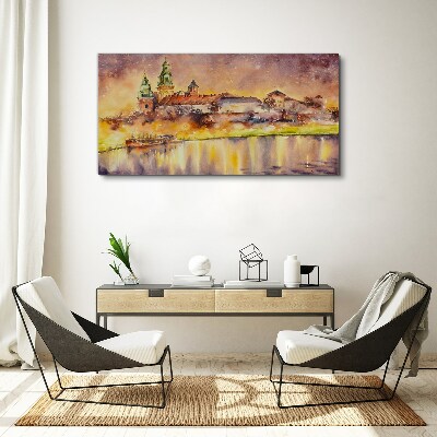 Obraz canvas Zlaté odrazy na rieke