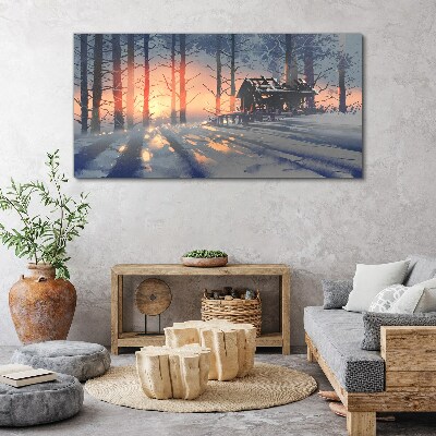 Obraz Canvas Zimné ráno v lese