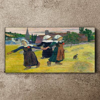 Obraz Canvas Tancujúce dievčatá na vidieku