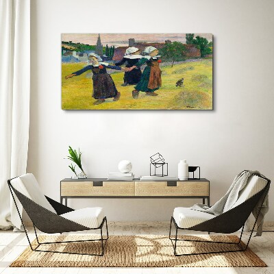 Obraz Canvas Tancujúce dievčatá na vidieku