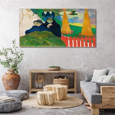 Obraz Canvas Zelená krajina s postavami