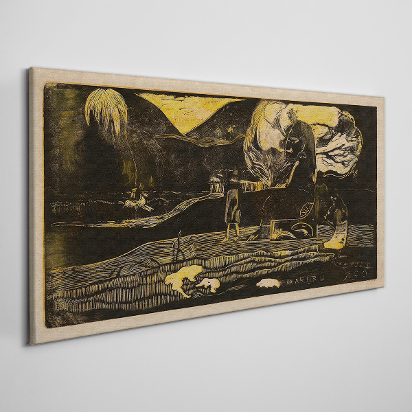 Obraz Canvas Zlaté krajinky a tajomné postavy