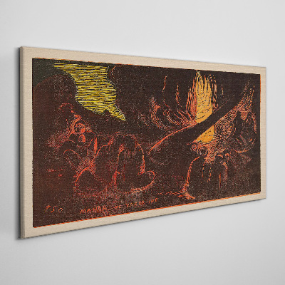 Obraz Canvas Zhromaždenie okolo táboráku