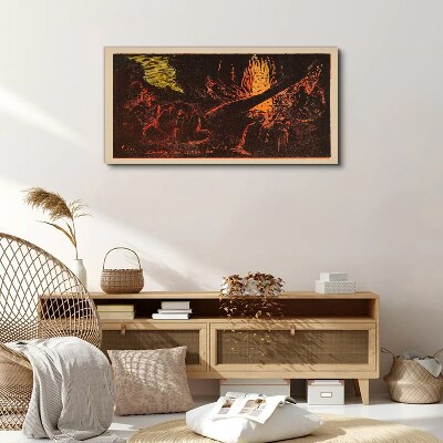 Obraz Canvas Zhromaždenie okolo táboráku