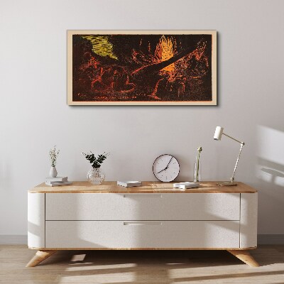 Obraz Canvas Zhromaždenie okolo táboráku