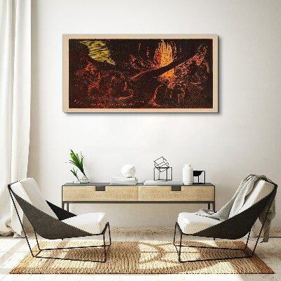 Obraz Canvas Zhromaždenie okolo táboráku
