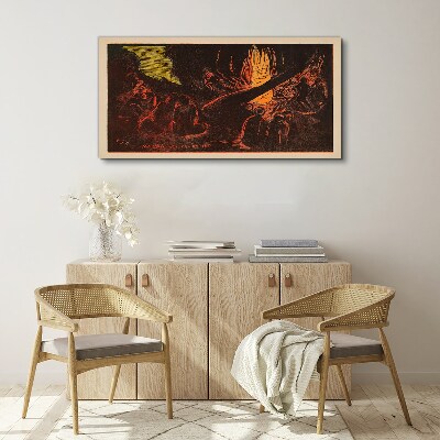 Obraz Canvas Zhromaždenie okolo táboráku