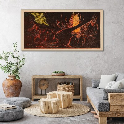 Obraz Canvas Zhromaždenie okolo táboráku