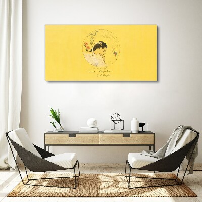 Obraz Canvas Portrét ženy na žltom pozadí