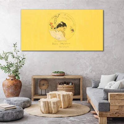 Obraz Canvas Portrét ženy na žltom pozadí