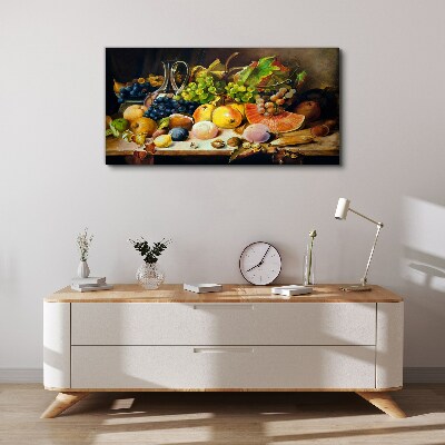 Obraz canvas Zátišie s ovocím a nádobou