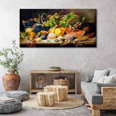 Obraz canvas Zátišie s ovocím a nádobou
