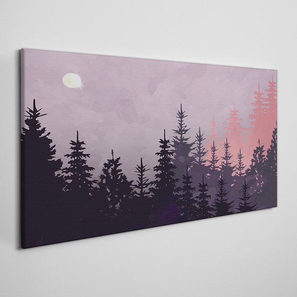 Obraz canvas Západ slnka v lese