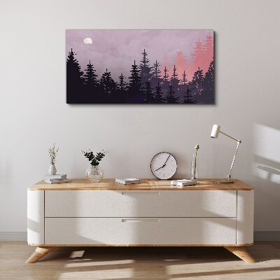 Obraz canvas Západ slnka v lese