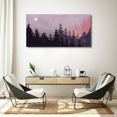 Obraz canvas Západ slnka v lese
