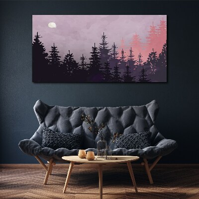 Obraz canvas Západ slnka v lese