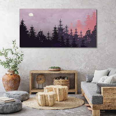 Obraz canvas Západ slnka v lese